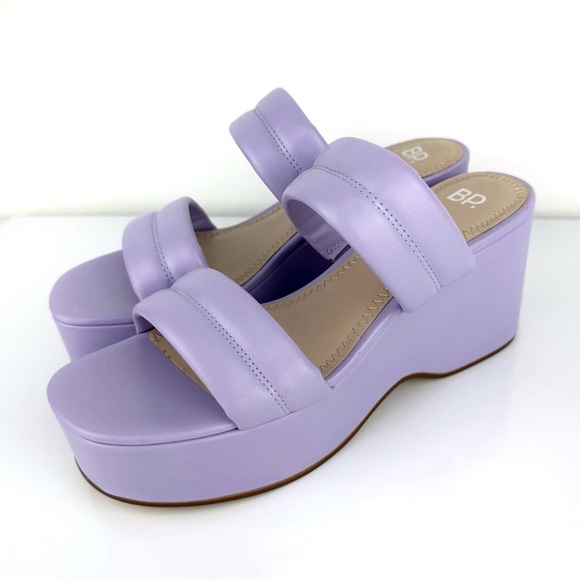 BP. Women's Raquelle Wedge Platform Slip On Sandals Purple Size 9 - Picture 7 of 11